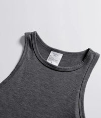 Women's Greek Mythology Medusa & Greek Key Cropped Tank Top - Grey Sleeveless Shirt, Casual All-Season Wear, Wrinkle-Resistant Round Neck Blouse (Medusa Print Vest) for Jeans & Dresses - Machine Washable Greek Goddess Style