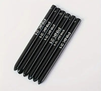 5-Pack Waterproof & Sweat-Proof Black Eyeliner Pencil - Long-Lasting, Smudge-Proof for Bold Eye Makeup, Easy Glide Formula for Perfect Wings