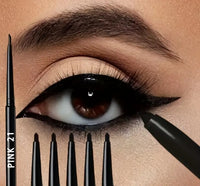 5-Pack Waterproof & Sweat-Proof Black Eyeliner Pencil - Long-Lasting, Smudge-Proof for Bold Eye Makeup, Easy Glide Formula for Perfect Wings