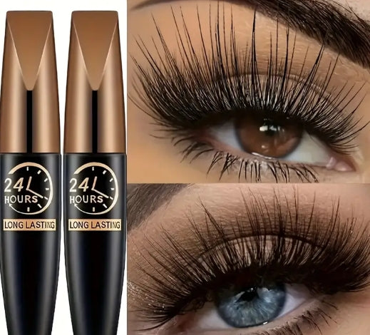 2pcs Waterproof Fiber Mascara, Curl Thickening Effect, Long-Lasting Black Formula | Waterproof, stain-resistant,