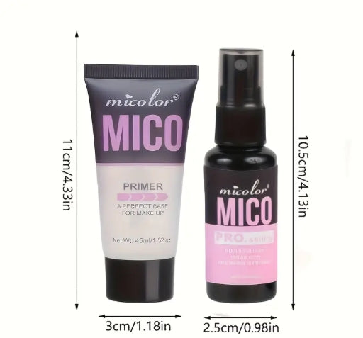 SJOPA Primer Set, 2pcs Makeup Setting Spray + Transparent Primer, Fast Film-forming Spray, Long-lasting