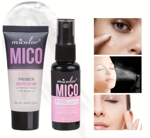 SJOPA Primer Set, 2pcs Makeup Setting Spray + Transparent Primer, Fast Film-forming Spray, Long-lasting