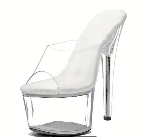 EELSXO Women'S 7 In Clear Platform Sandal Heels Sexy, 7 In Pole Dance High Heel Clear Platform,