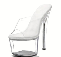 EELSXO Women'S 7 In Clear Platform Sandal Heels Sexy, 7 In Pole Dance High Heel Clear Platform,
