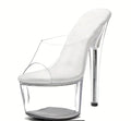 EELSXO Women'S 7 In Clear Platform Sandal Heels Sexy, 7 In Pole Dance High Heel Clear Platform,