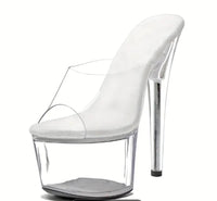 EELSXO Women'S 7 In Clear Platform Sandal Heels Sexy, 7 In Pole Dance High Heel Clear Platform,
