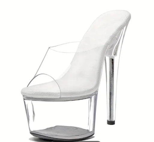 EELSXO Women'S 7 In Clear Platform Sandal Heels Sexy, 7 In Pole Dance High Heel Clear Platform,