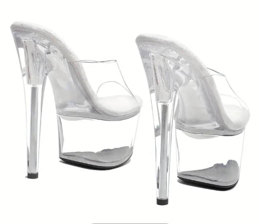 EELSXO Women'S 7 In Clear Platform Sandal Heels Sexy, 7 In Pole Dance High Heel Clear Platform,
