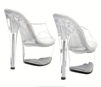 EELSXO Women'S 7 In Clear Platform Sandal Heels Sexy, 7 In Pole Dance High Heel Clear Platform,