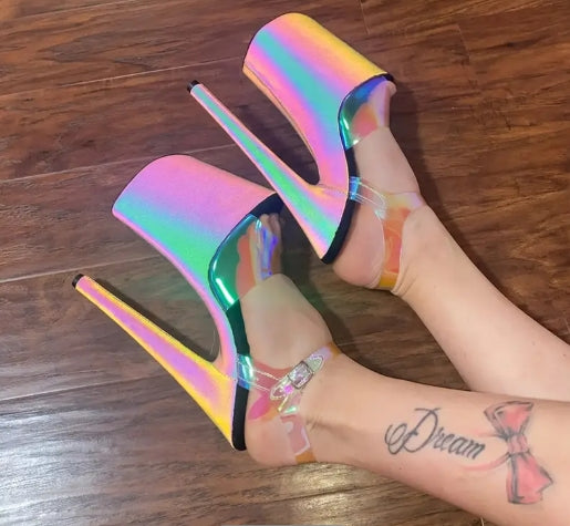 EXOHEELS Women'S 8 Inch Exotic High Heel Sandal Platform Stiletto Pole Dance Shoes