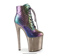 Sexy Exotic Lace Up Women's Stripper Platform Ankle Boots in Multi