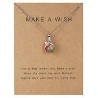 Dolphin Natural Stone Paper Card Necklace