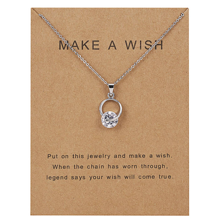 Dolphin Natural Stone Paper Card Necklace