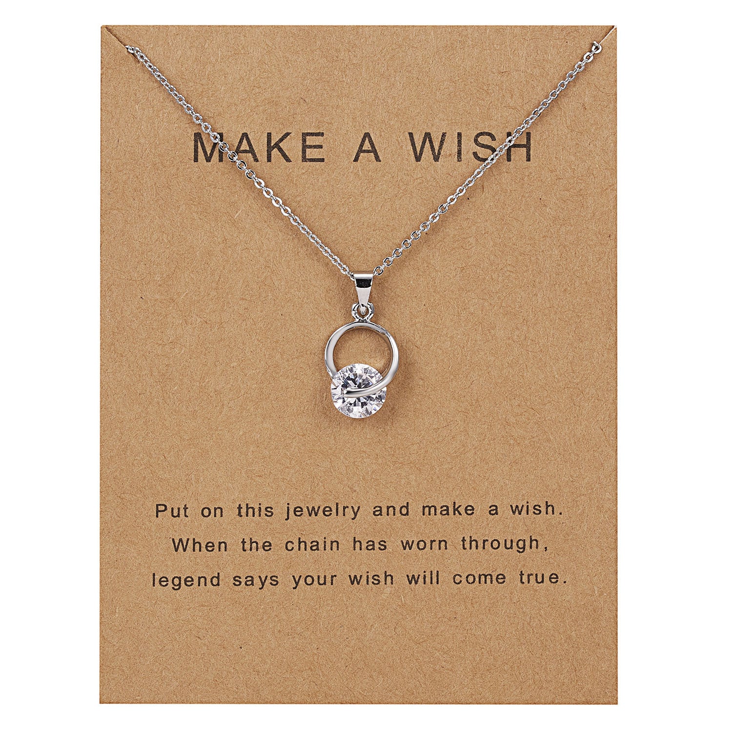 Dolphin Natural Stone Paper Card Necklace