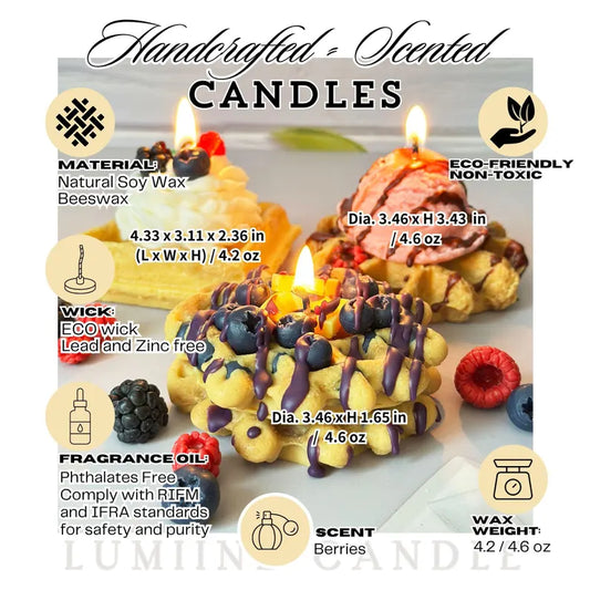 Soy Wax Candle Handmade Unique Gift Waffle Candle