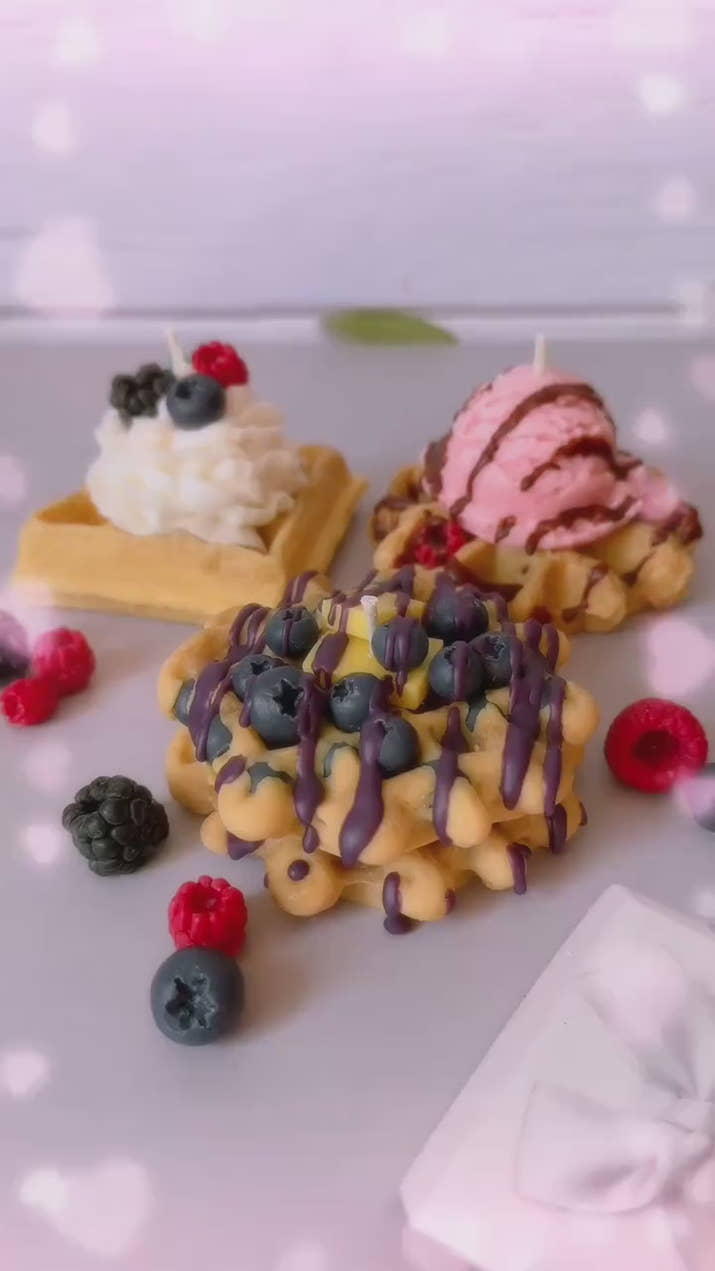 Soy Wax Candle Handmade Unique Gift Waffle Candle